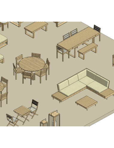 Outdoor Furniture | Lounge & Dining para Revit | OSGESTUDIO