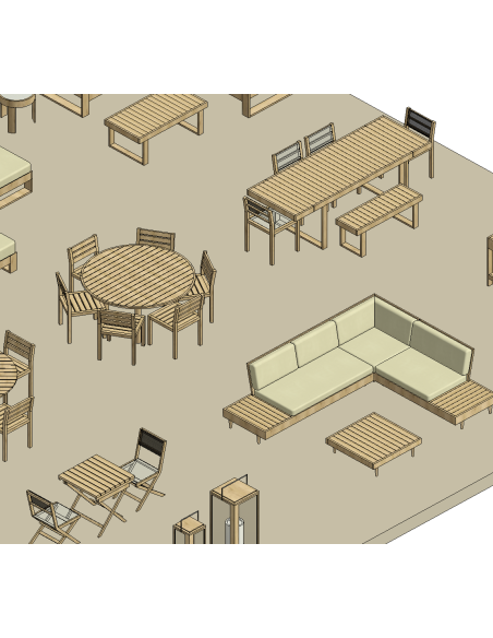 Outdoor Furniture | Lounge & Dining para Revit | OSGESTUDIO