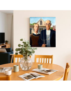 American Gothic by Grant Wood 50x60 cm Cuadro Lienzo Canvas