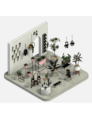 Potted Plants | Decorative Revit Families | OSGESTUDIO