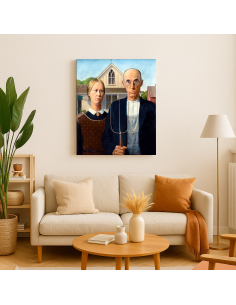American Gothic by Grant Wood 50x60 cm Cuadro Lienzo Canvas 2