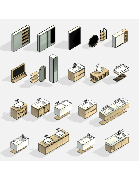 Bathroom Furniture | 12 Revit Families | OSGESTUDIO