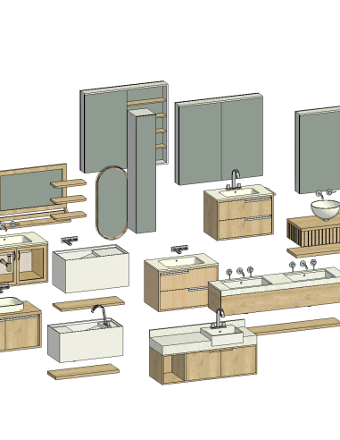Bathroom Furniture | 12 Revit Families | OSGESTUDIO