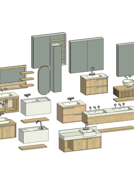 Bathroom Furniture | 12 Revit Families | OSGESTUDIO