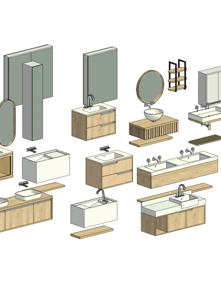 Bathroom Furniture | 12 Revit Families | OSGESTUDIO