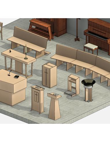 Church Furniture & Equipment | Revit Families | OSGESTUDIO