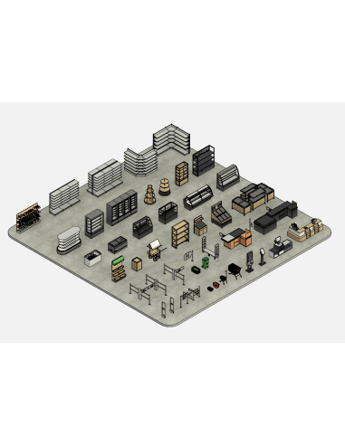 Supermarket Mega Pack | Revit Families | OSGESTUDIO