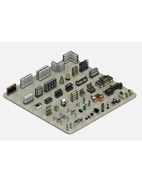Supermarket Mega Pack | Revit Families | OSGESTUDIO