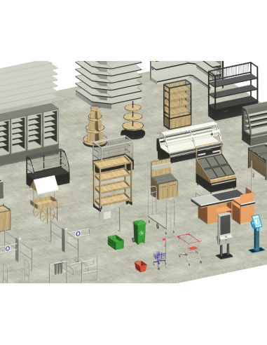 Supermarket Mega Pack | Revit Families | OSGESTUDIO