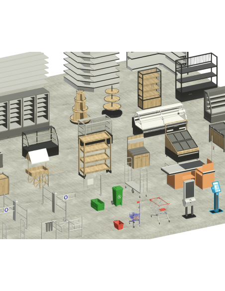 Supermarket Mega Pack | Revit Families | OSGESTUDIO