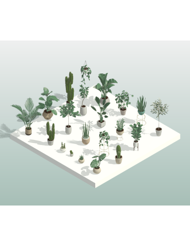 3D Potted Plants | 20+ Revit Families | OSGESTUDIO