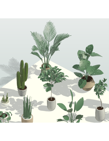 3D Potted Plants | 20+ Revit Families | OSGESTUDIO