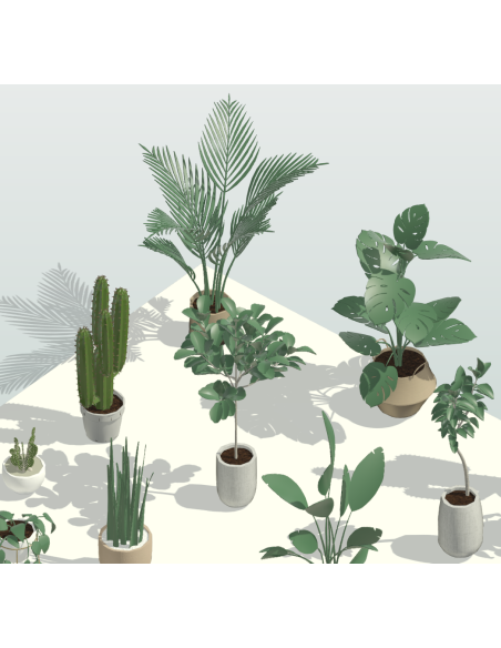 3D Potted Plants | 20+ Revit Families | OSGESTUDIO