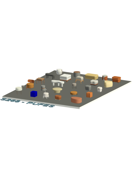 Poufs & Ottomans | 25+ Revit Families | OSGESTUDIO