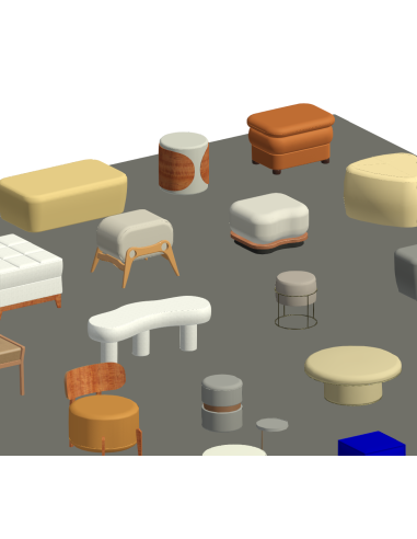 Poufs & Ottomans | 25+ Revit Families | OSGESTUDIO