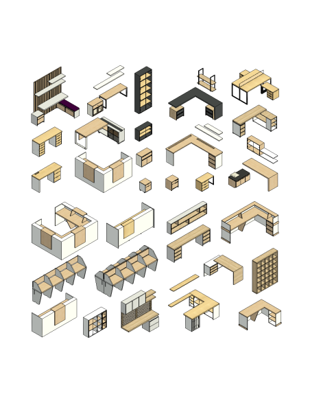 Office Furniture | 35+ Revit Families | OSGESTUDIO