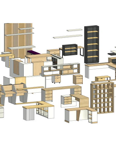 Office Furniture | 35+ Revit Families | OSGESTUDIO