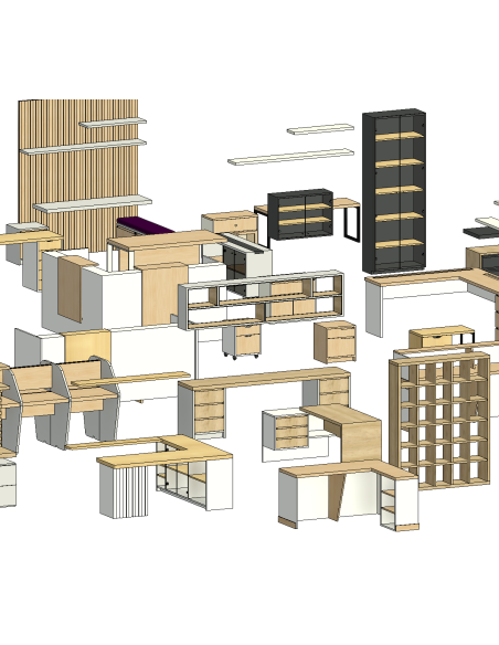 Office Furniture | 35+ Revit Families | OSGESTUDIO