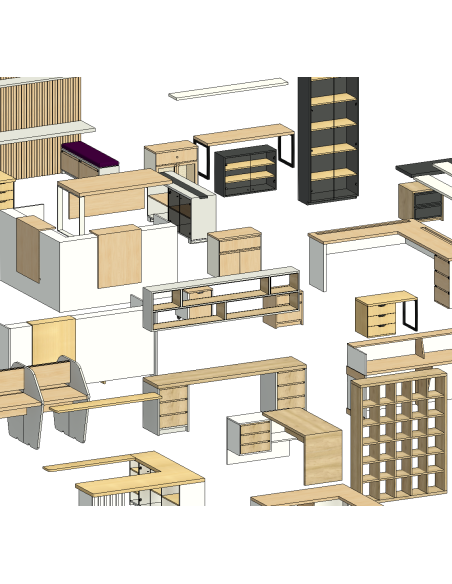 Office Furniture | 35+ Revit Families | OSGESTUDIO