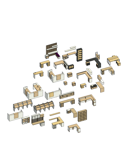 Office Furniture | 35+ Revit Families | OSGESTUDIO