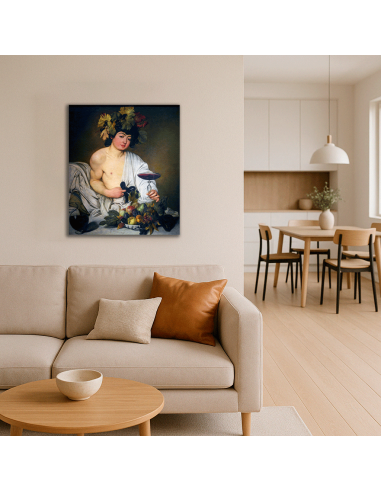 Bacchus by Caravaggio 50x58 cm Cuadro Lienzo Canvas