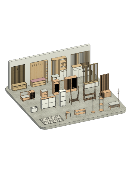 Entryway & Hall Furniture | 25+ Revit Families | OSGESTUDIO
