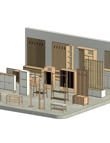 Entryway & Hall Furniture | 25+ Revit Families | OSGESTUDIO