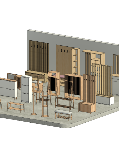 Entryway & Hall Furniture | 25+ Revit Families | OSGESTUDIO