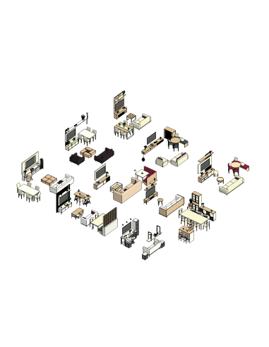 Living & Dining Sets | 15+ Revit Families | OSGESTUDIO