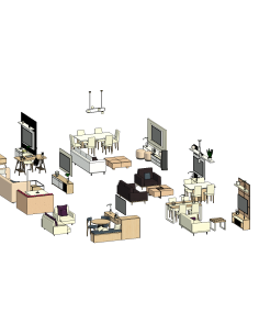 Living & Dining Sets | 15+ Revit Families | OSGESTUDIO 2