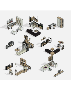 Home Office & Living Room | Revit Families | OSGESTUDIO