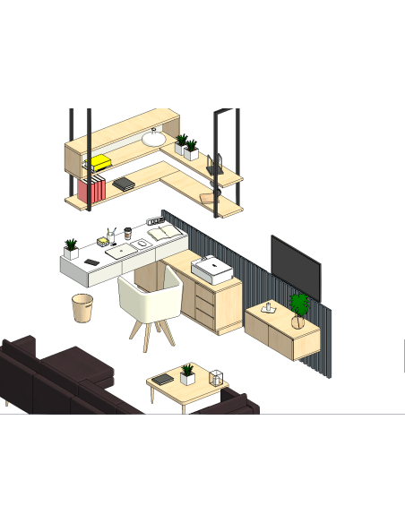Home Office & Living Room | Revit Families | OSGESTUDIO