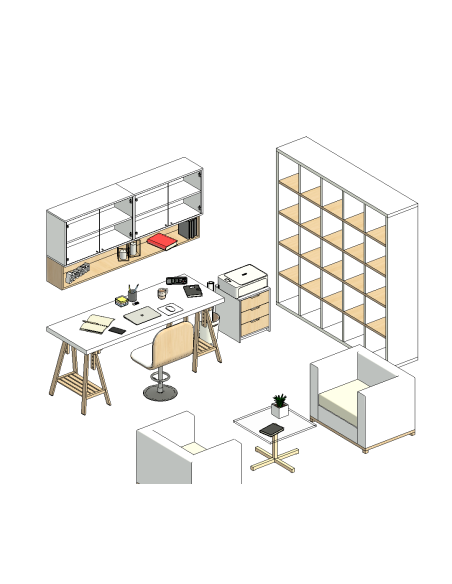 Home Office & Living Room | Revit Families | OSGESTUDIO