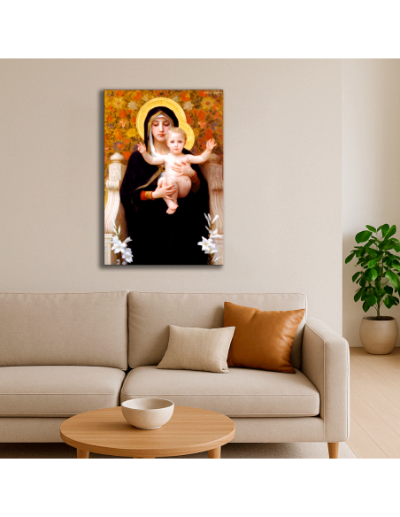 La Virgen de los Lirios by Willian-Adolphe Bouguereau  50x73 cm Cuadro