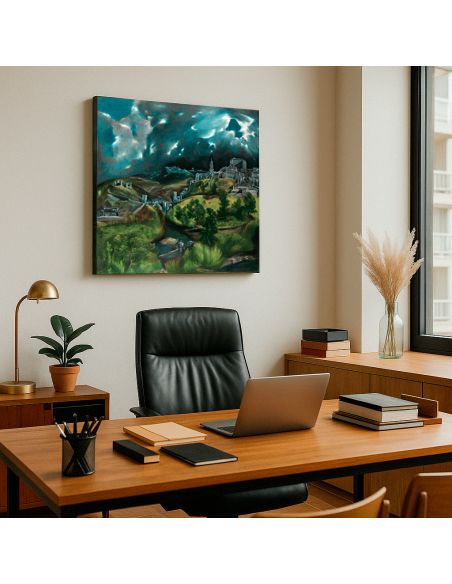 View of Toledo by El Greco 50x56 cm Cuadro Lienzo Canvas