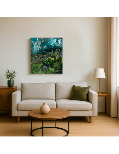 View of Toledo by El Greco 50x56 cm Cuadro Lienzo Canvas