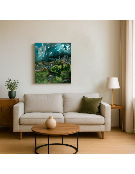 View of Toledo by El Greco 50x56 cm Cuadro Lienzo Canvas
