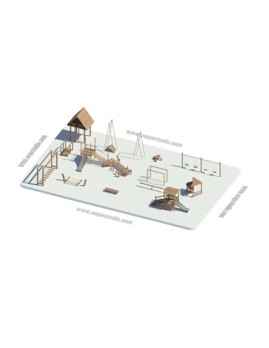 Pack Juegos Infantiles en Madera para Revit | Modelos 3D BIM (.rvt)