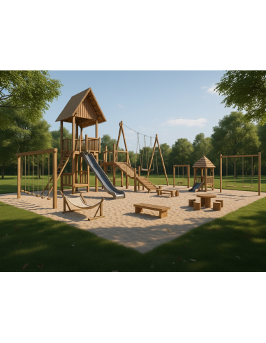 Pack Juegos Infantiles en Madera para Revit | Modelos 3D BIM (.rvt)