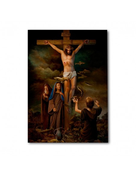 La Crucifixión de Cristo – Cuadro Religioso en Lienzo Canvas